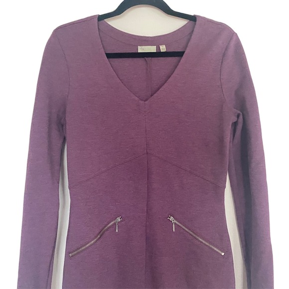 Athleta Golf Dress Women's S Small Purple Active‎ Knit Ponte Zipper Pocket Dress - Picture 2 of 12